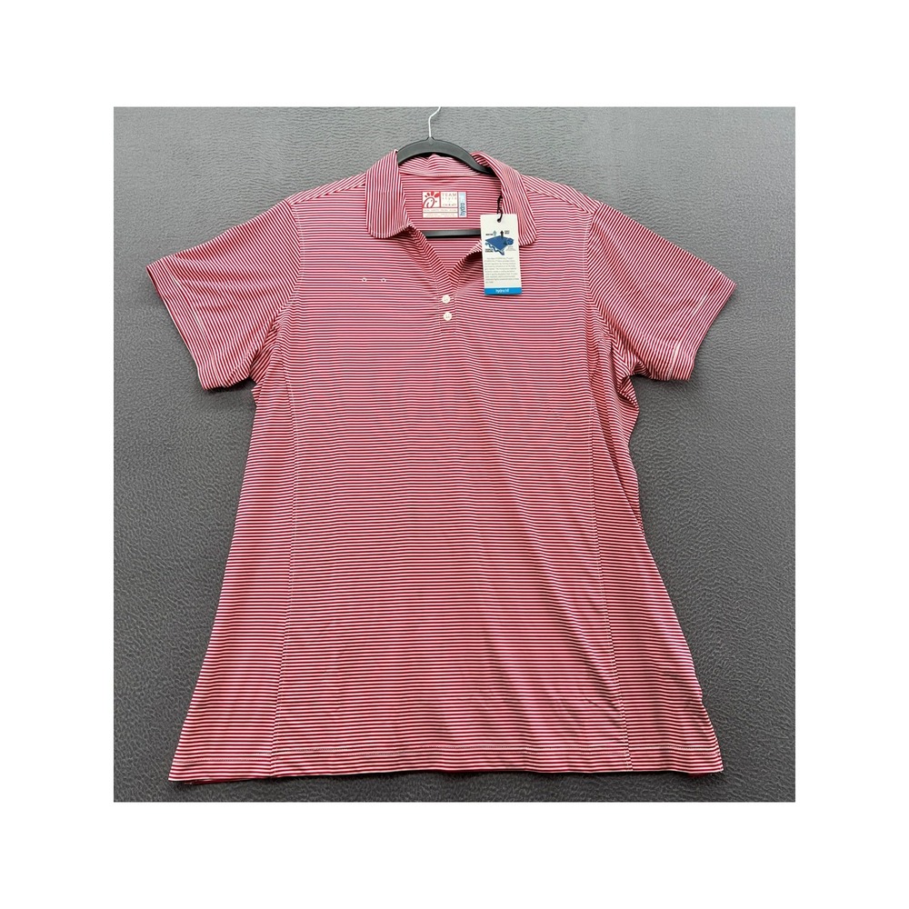 Chick-fil-A Oobe Team Style Hydrochill Polo Shirt SZ XL Red White Striped NWT